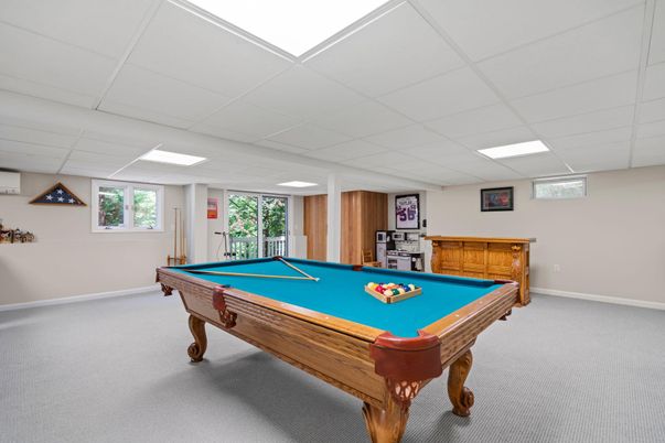 Billiard Table, Game Room, Interior, Recessed Lighting