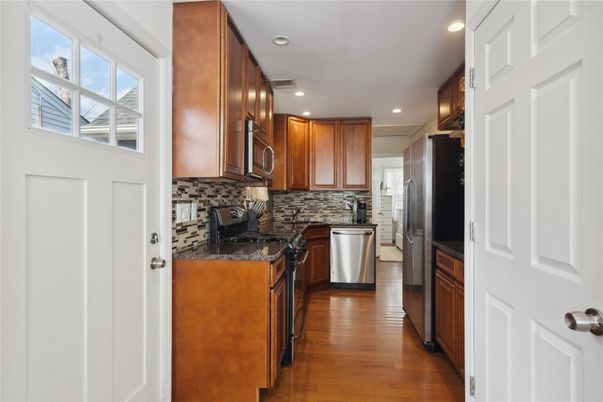 Interior, Kitchen, Recessed Lighting, Wood Texture Flooring