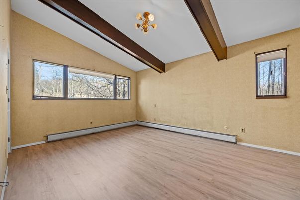 Empty room, Interior, Wooden Beams, Wood Texture Flooring