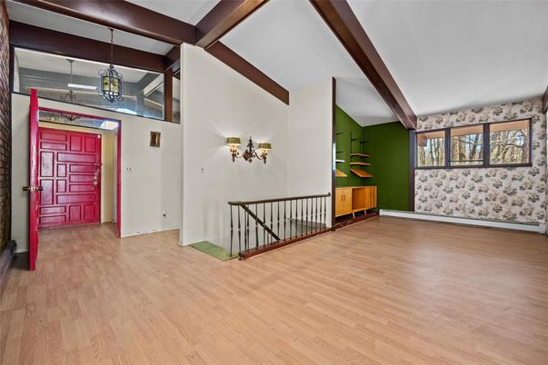 Interior, Pendant Lights, Wooden Beams, Wood Texture Flooring