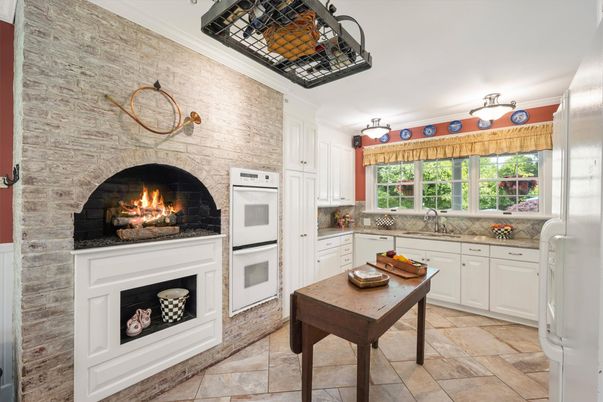 Fireplace, Interior, Kitchen, Stone Walls