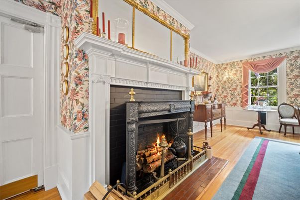 Fireplace, Interior, Wood Texture Flooring