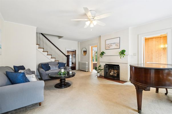 Fireplace, Interior, Living room, Piano