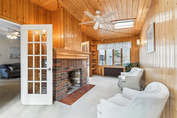 Fireplace, Interior, Living room, Wooden Ceilings, Wooden Walls