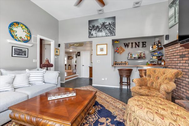 Interior, Living room, Stone Walls, Wood Texture Flooring