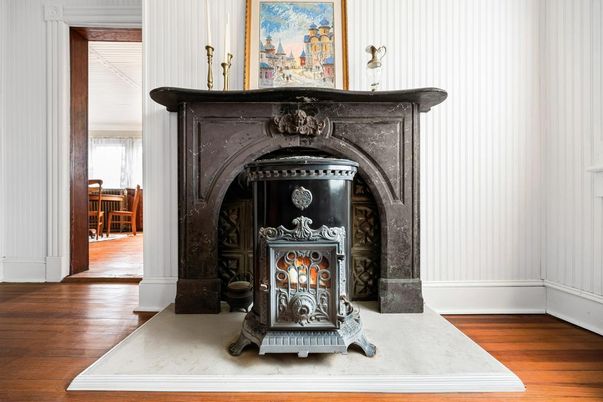 Fireplace, Interior, Wood Texture Flooring