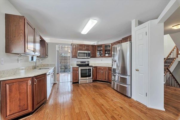 Interior, Kitchen, Stainless Steel Appliances, Wood Texture Flooring