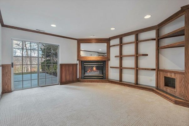 Empty room, Fireplace, Interior, Recessed Lighting