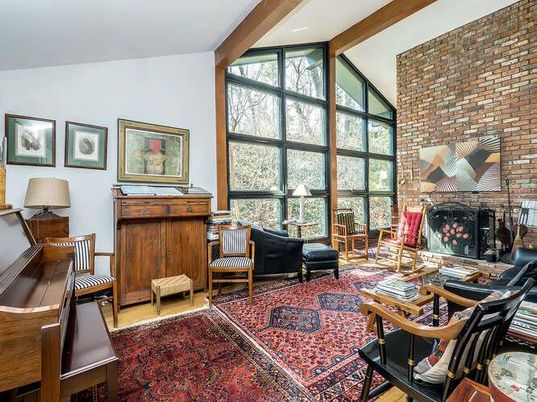Fireplace, Interior, Living room, Stone Walls, Wooden Beams
