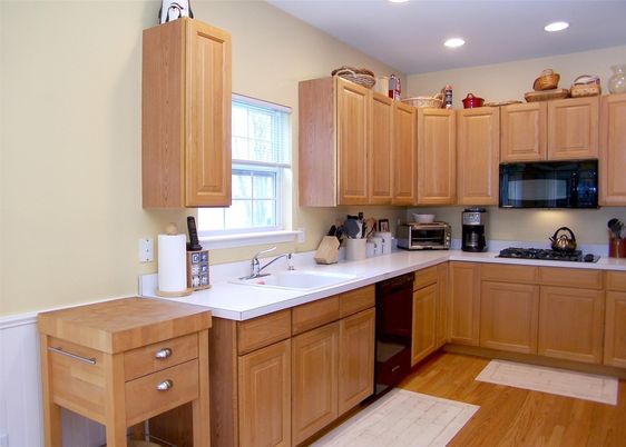 Interior, Kitchen, Recessed Lighting, Wood Texture Flooring