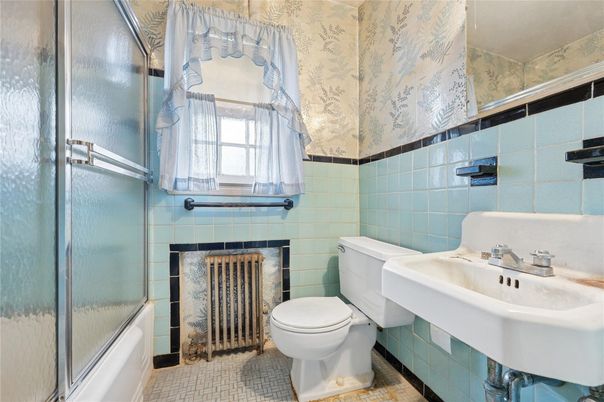 Bathroom, Fireplace, Glass Shower, Interior