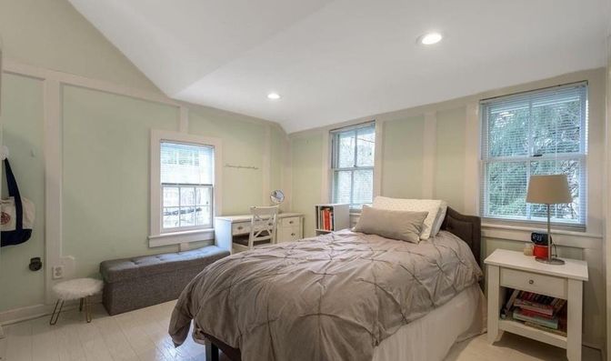 Bedroom, Home Office, Interior, Recessed Lighting, Wood Texture Flooring