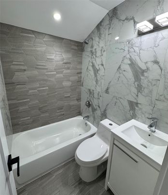 Bathroom, Interior, Marble Walls, Recessed Lighting