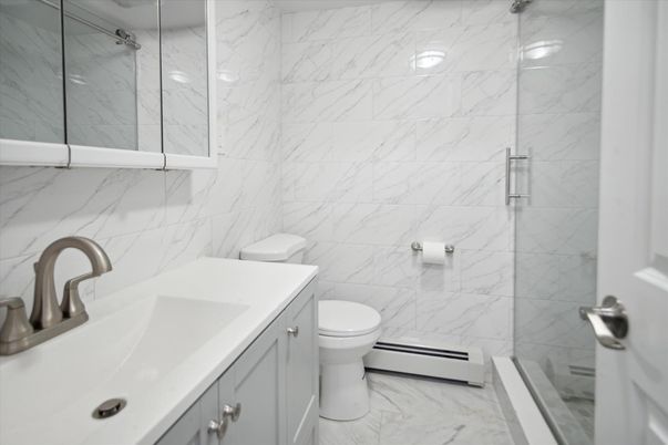 Bathroom, Glass Shower, Interior, Marble, Marble Walls