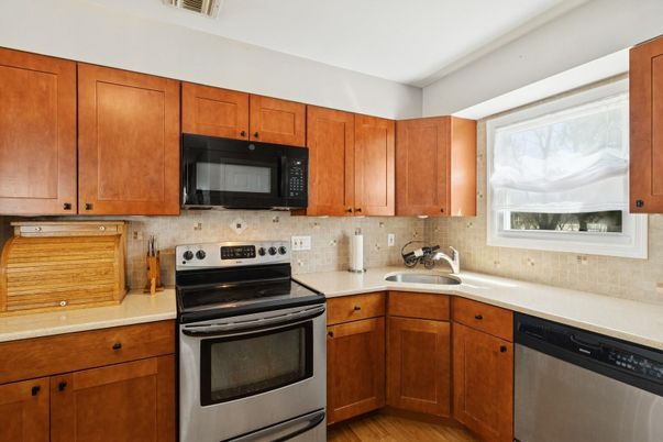 Interior, Kitchen, Stainless Steel Appliances, Wood Texture Flooring