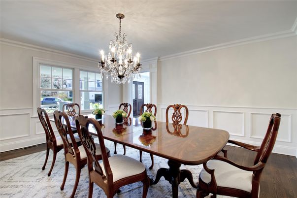 Chandelier, Dining room, Interior, Wood Texture Flooring