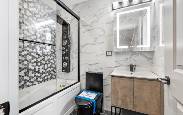 Bathroom, Glass Shower, Interior, Marble Walls