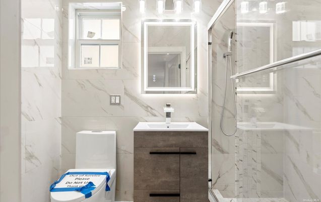 Bathroom, Glass Shower, Interior, Marble Walls