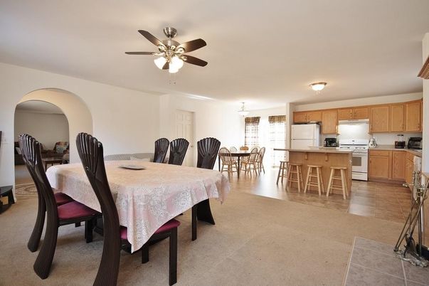 Dining room, Interior, Kitchen, Pendant Lights, Stainless Steel Appliances