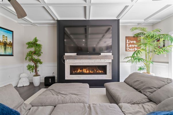 Bedroom, Fireplace, Interior, Living room, Wood Texture Flooring