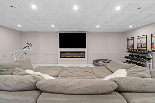 Fireplace, Interior, Living room, Recessed Lighting