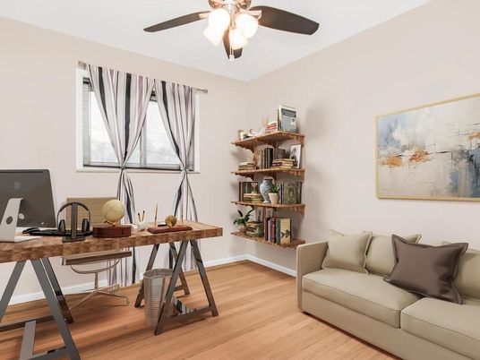 Home Office, Interior, Wood Texture Flooring