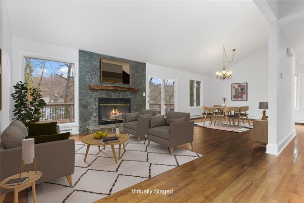 Chandelier, Dining room, Fireplace, Interior, Living room, Wood Texture Flooring