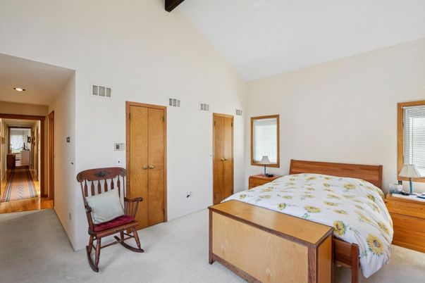 Bedroom, Interior, Recessed Lighting, Wooden Beams