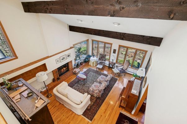 Fireplace, Interior, Living room, Wooden Beams, Wood Texture Flooring