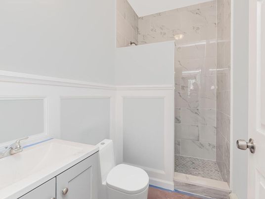 Bathroom, Glass Shower, Interior, Marble Walls