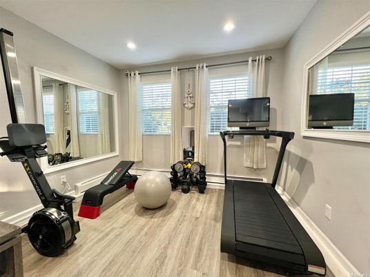 Fitness Equipment, Interior, Recessed Lighting, Wood Texture Flooring