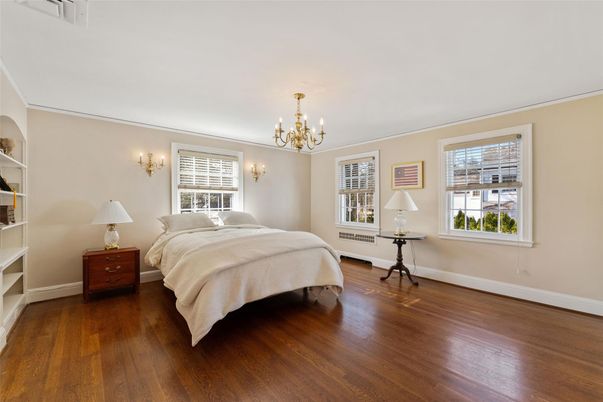 Bedroom, Chandelier, Interior, Wood Texture Flooring