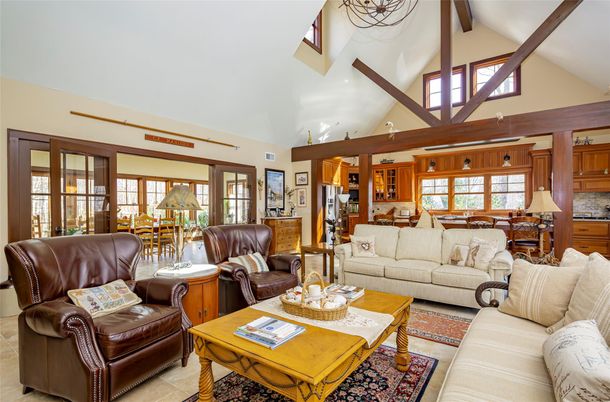 Dining room, Interior, Kitchen, Living room, Wooden Beams