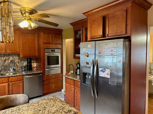 Interior, Kitchen, Stainless Steel Appliances, Wood Texture Flooring
