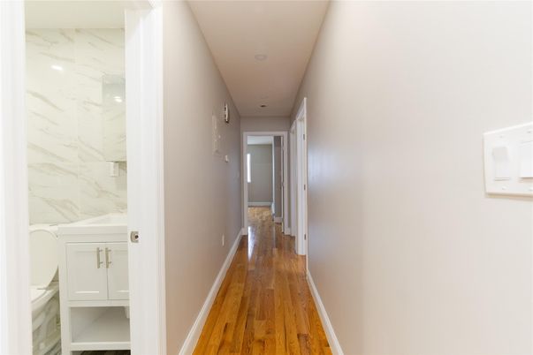 Bathroom, Interior, Marble, Marble Walls, Wood Texture Flooring
