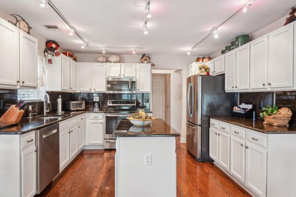 Interior, Kitchen, Stainless Steel Appliances, Wood Texture Flooring