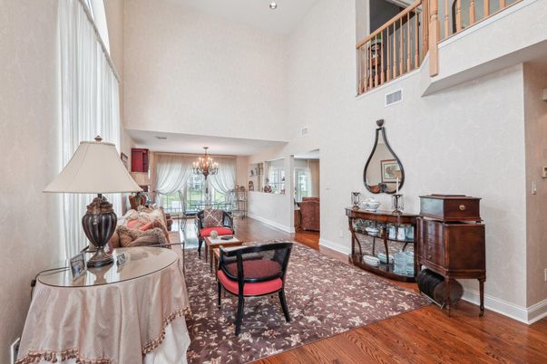 Chandelier, Dining room, Interior, Living room, Recessed Lighting, Wood Texture Flooring