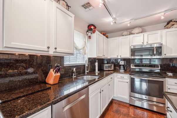 Interior, Kitchen, Stainless Steel Appliances, Wood Texture Flooring