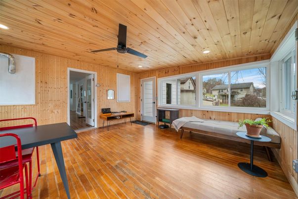 Fireplace, Interior, Recessed Lighting, Wooden Ceilings, Wood Texture Flooring, Wooden Walls