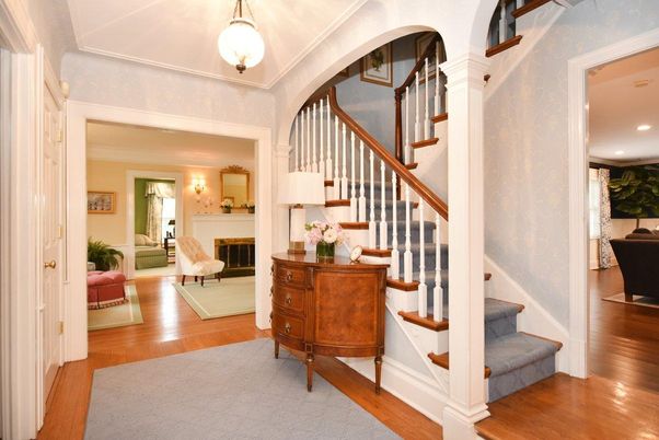 Fireplace, Interior, Pendant Lights, Recessed Lighting, Wood Texture Flooring