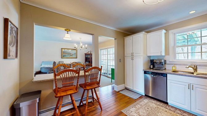 Chandelier, Dining room, Interior, Kitchen, Recessed Lighting, Wood Texture Flooring