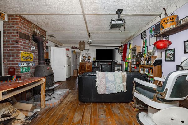 Interior, Living room, Stone Walls, Wood Texture Flooring