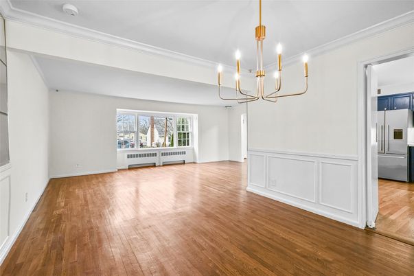 Chandelier, Empty room, Interior, Pendant Lights, Wood Texture Flooring