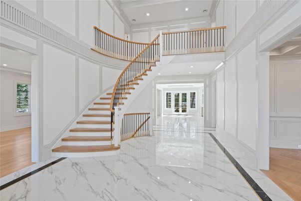 Interior, Marble, Recessed Lighting, Wood Texture Flooring