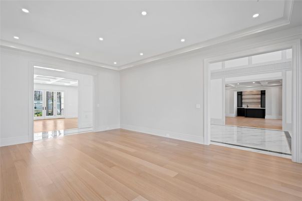 Empty room, Interior, Marble, Recessed Lighting, Wood Texture Flooring