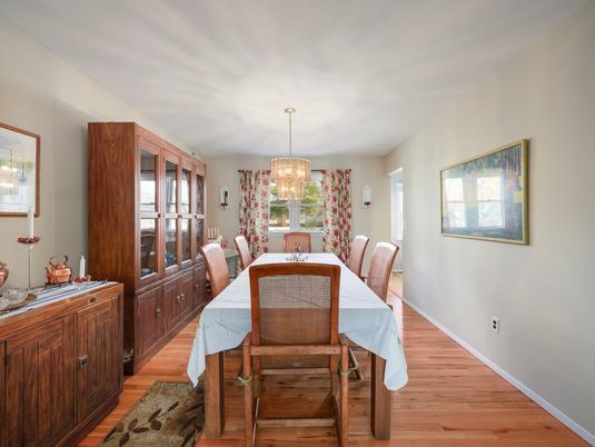 Chandelier, Dining room, Interior, Wood Texture Flooring