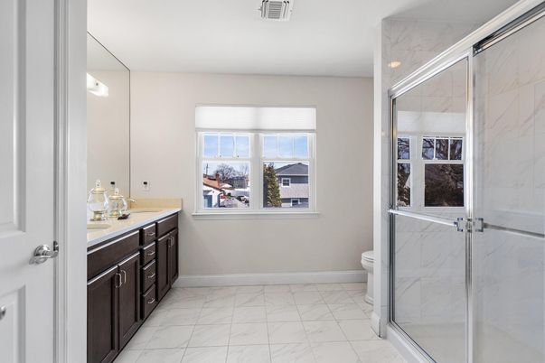Bathroom, Glass Shower, Interior, Marble, Marble Walls