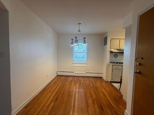 Empty room, Interior, Pendant Lights, Wood Texture Flooring