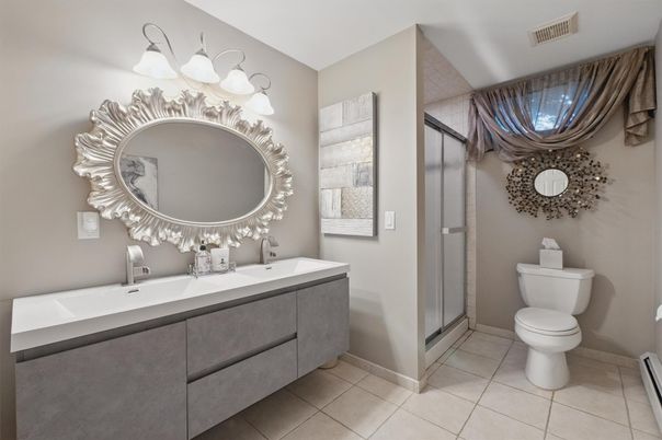 Bathroom, Dual Sink Vanities, Glass Shower, Interior