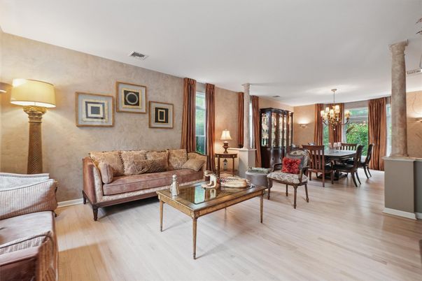 Chandelier, Dining room, Interior, Living room, Wood Texture Flooring